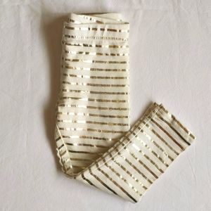 ivory gold striped leggings 24 months baby toddler girls